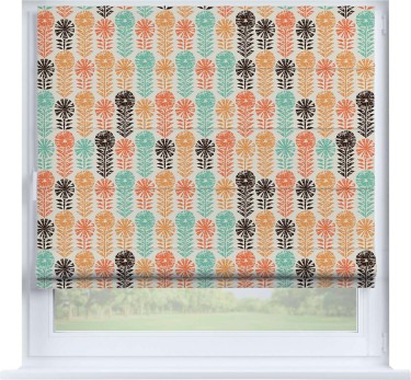 Римская штора «Кортин» на створку «Бархатные цветы»