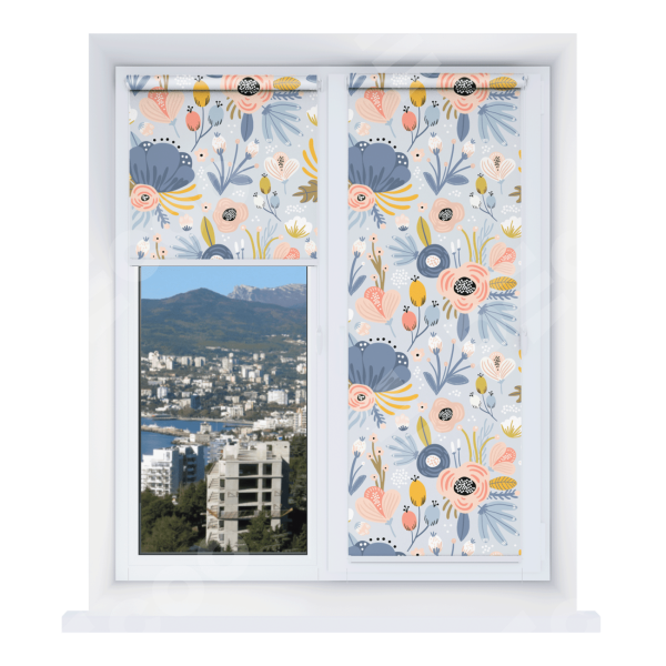 Рулонная штора Мини с принтом Волшебные цветы