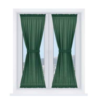 Штора песочные часы «Кортин», ткань лён серо-зелёный