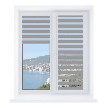 Рулонная штора День-ночь Уни 2 Elsa ВО серый