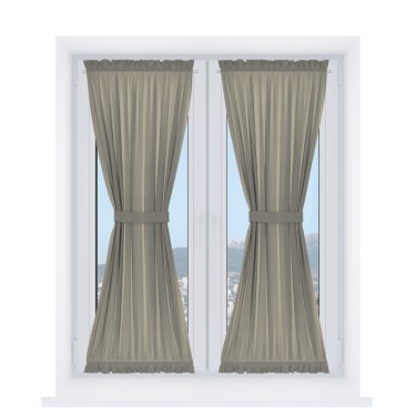 Штора песочные часы «Кортин», ткань блэкаут однотонный бежево-серый