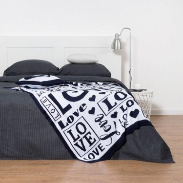 Вязаный плед &quot;Этель&quot; Love, размер 110х140 см, 100% полиэстер