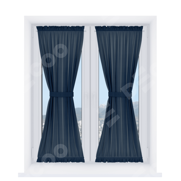 Штора песочные часы «Кортин» блэкаут однотонный синий