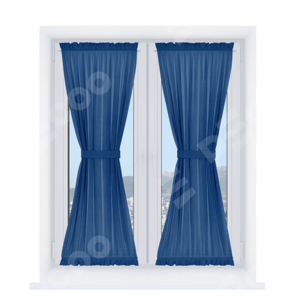 Штора песочные часы «Кортин» вельвет синий