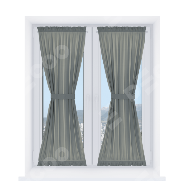 Штора песочные часы «Кортин», ткань блэкаут однотонный тёмно-серый