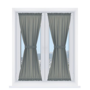 Штора песочные часы «Кортин», ткань блэкаут однотонный тёмно-серый