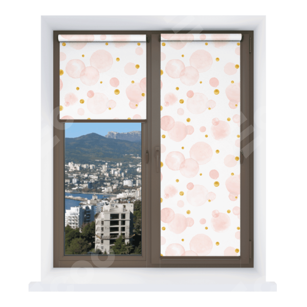 Рулонная штора Мини с принтом Круги и точки