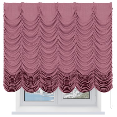 Французская штора «Кортин», вельвет брусника
