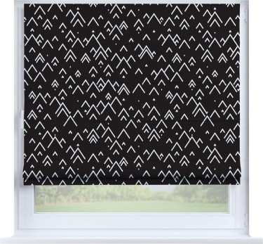 Римская штора «Кортин» на створку «Черно-белый минимализм»